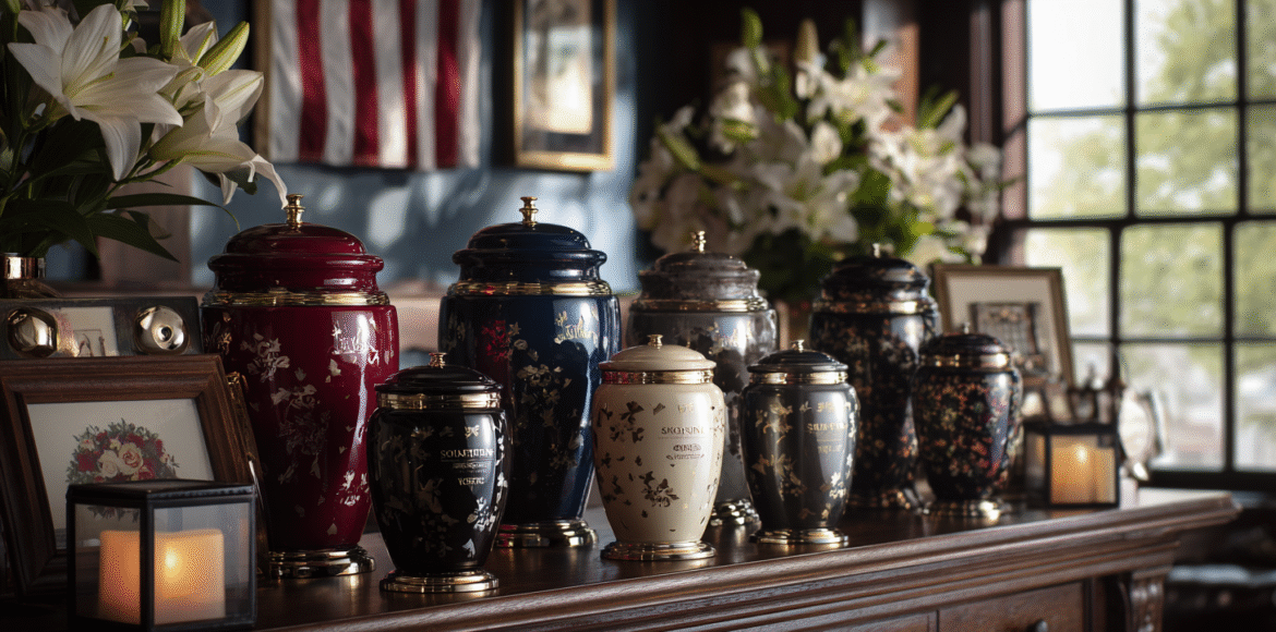 u5422357617_A_beautiful_high-end_collection_of_metal_crematio_c85b215f-cb61-4b2f-ac33-12d675fcb80e_0 How Urns Colors Reflect Emotions and Spiritual Meaning in Cremation Ashes