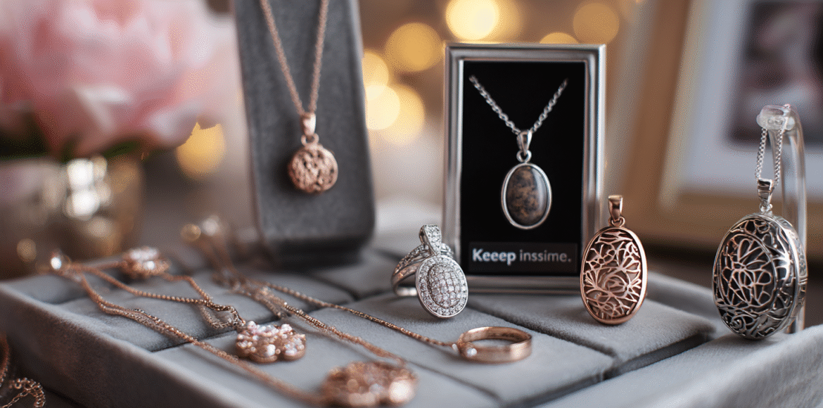 u5422357617_A_premium_close-up_jewelry_display_featuring_eleg_49871cd9-4707-40a0-bd45-f28dc79b88b7_3 10 Cremation Jewelry Pieces That Turn Ashes Into Eternal Keepsakes