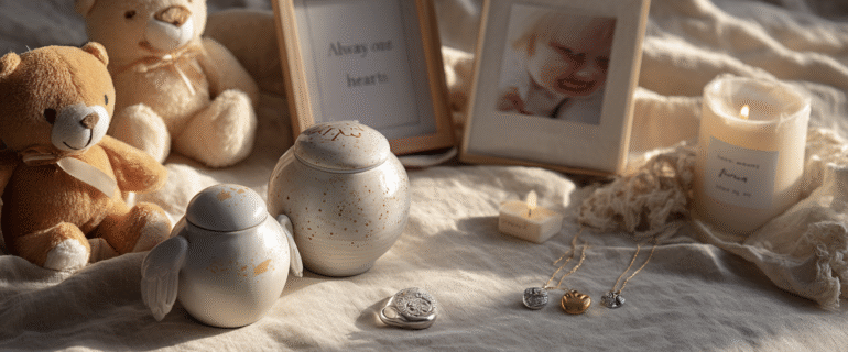 u5422357617_A_soft_heartfelt_memorial_setting_that_showcases__bc31f0e0-a189-48d3-80c9-e507c66fdcb3_3 7 Ways Urns and Cremation Jewelry Help Parents After Child Loss