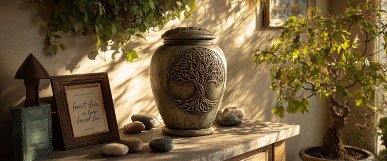 u5422357617_A_tranquil_sunlit_room_with_a_central_focus_on_a__6f3bb32a-df38-4b72-8758-248fcab3ea49_0 5 Reasons Tree of Life Urns for Cremation Ashes Offer Comfort and Healing