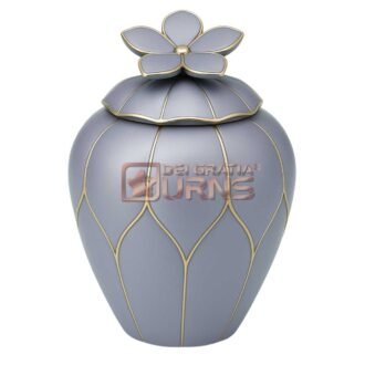 Texas Grey Lavender Cremation Urn for Adult Male – Elegant Tribute in Gold Accents