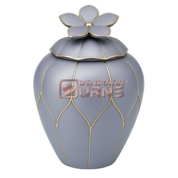 Texas Grey Lavender Cremation Urn for Adult Male – Elegant Tribute in Gold Accents