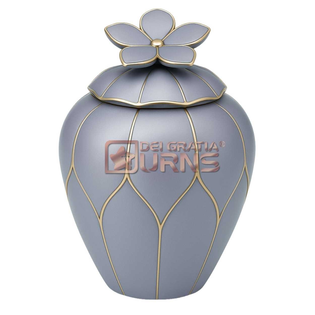 Texas Grey Lavender Cremation Urn for Adult Male – Elegant Tribute in Gold Accents