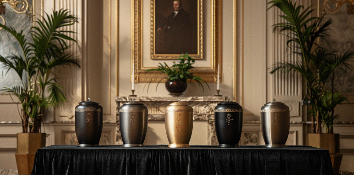 u5422357617_a_front-facing_symmetrical_display_of_luxury_meta_17a2ab79-f443-46eb-9d81-773a8f64e50c_0 Cremation Urns in Mount Vernon New York | Ashes & Memorials by Dei Gratia Urns