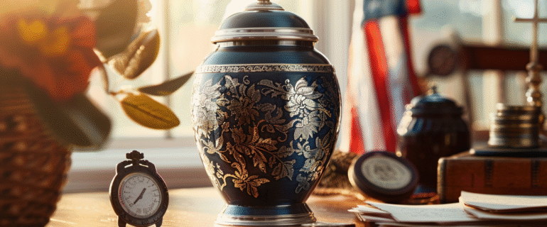 u5422357617_elegant_navy_blue_cremation_urn_made_of_brushed_a_687ff511-d555-4164-82a2-6f45c93ec49a_3 Cremation Urns in Glens Falls New York – Ashes & Memorial Options | Dei Gratia Urns