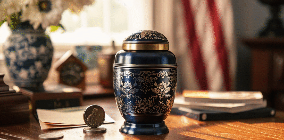 u5422357617_elegant_navy_blue_cremation_urn_made_of_brushed_a_e2a8ecf8-40fa-4dd1-9272-8f7ef1006789_1 Cremation Urns in Geneva New York | Ashes Memorials with Dei Gratia Urns