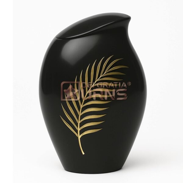 Florida black Cremation Urn for Human Ashes Adult Male | Elegant Brass Memorial Urn by Dei Gratia Urns