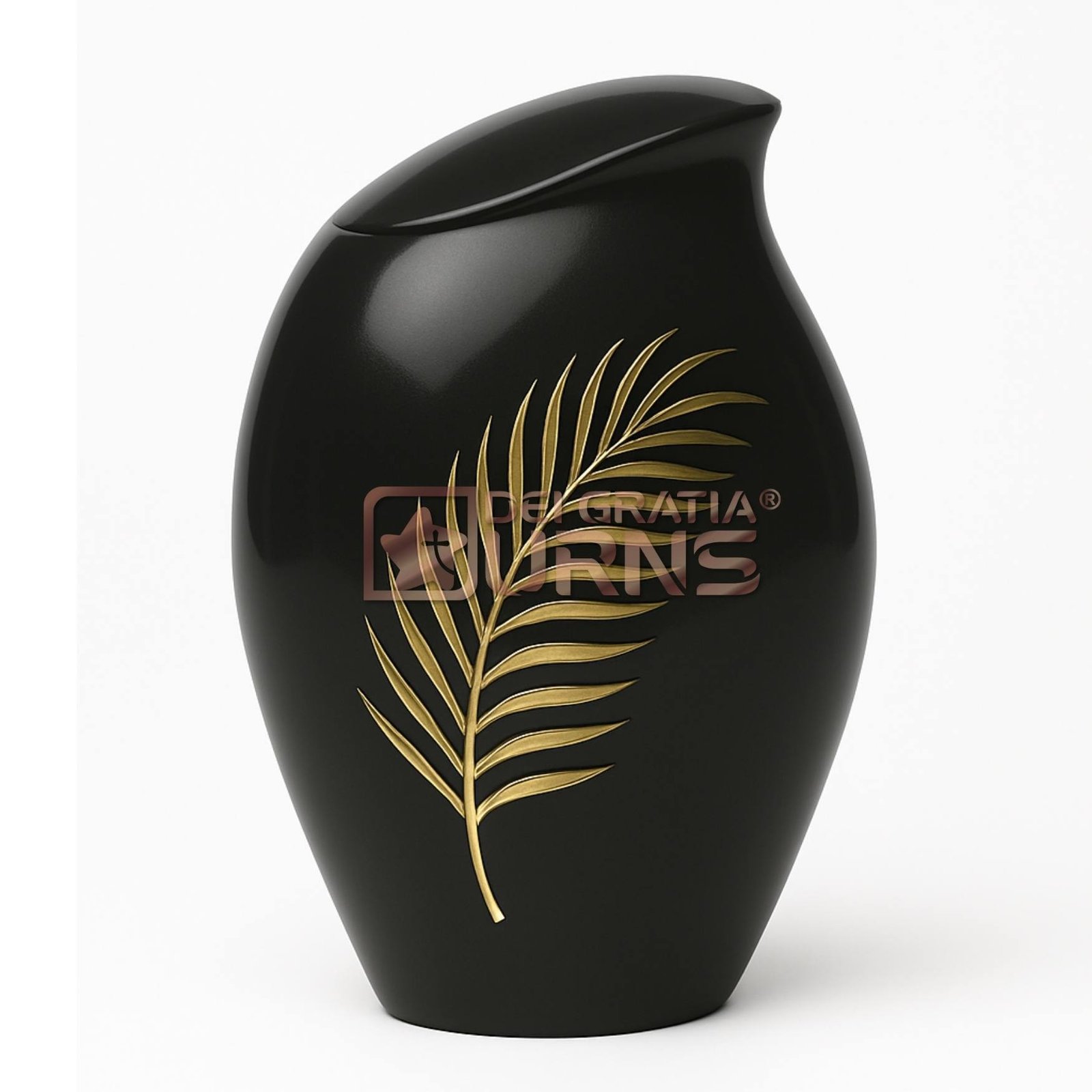 Florida black Cremation Urn for Human Ashes Adult Male | Elegant Brass Memorial Urn by Dei Gratia Urns