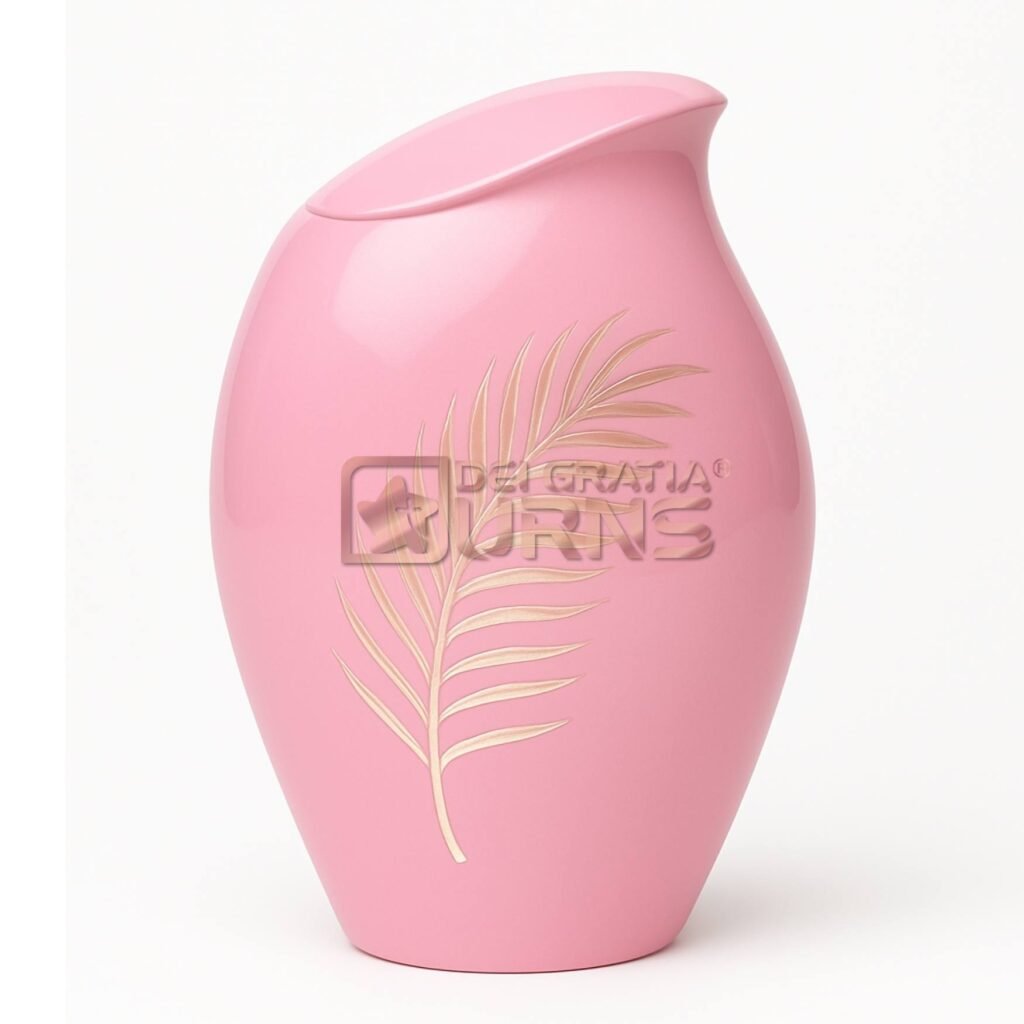 Florida pink Cremation Urn for Human Ashes Adult Male | Elegant Brass Memorial Urn by Dei Gratia Urns