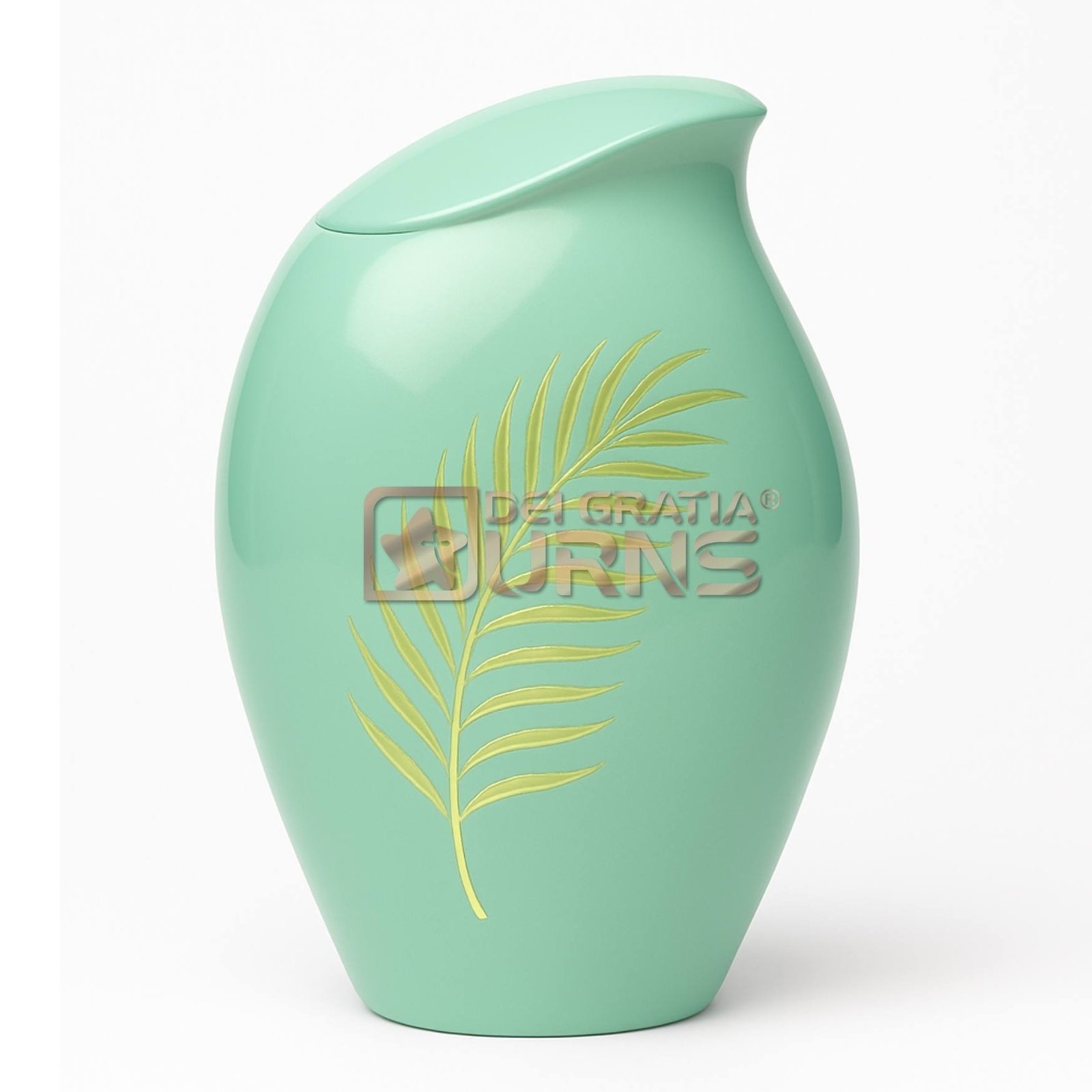 4 Florida green Cremation Urn for Human Ashes Adult Male | Elegant Brass Memorial Urn by Dei Gratia Urns