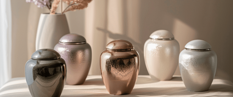 u5422357617_A_collection_of_luxurious_metallic_cremation_urns_997b1525-4762-4ca2-b9f6-24207ec0650d_3 Cremation Urns for Ashes in Cloud Lake | Dei Gratia Urns USA