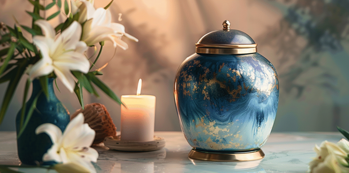 u5422357617_An_elegant_handcrafted_brass_cremation_urn_with_d_7f353f12-aa6c-4ab1-b9fb-05e3fd2787fe_0 Urns in Trenton – Top Cremation Urns to Cherish Ashes with Elegance