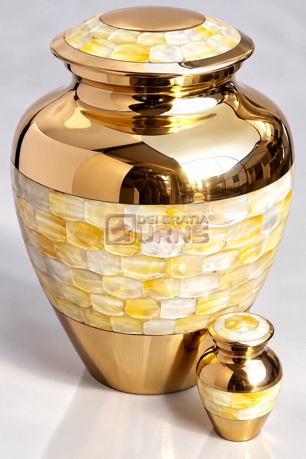 Golden Pearl Mosaic Cremation Urn 1 Golden Pearl Mosaic Cremation Urn