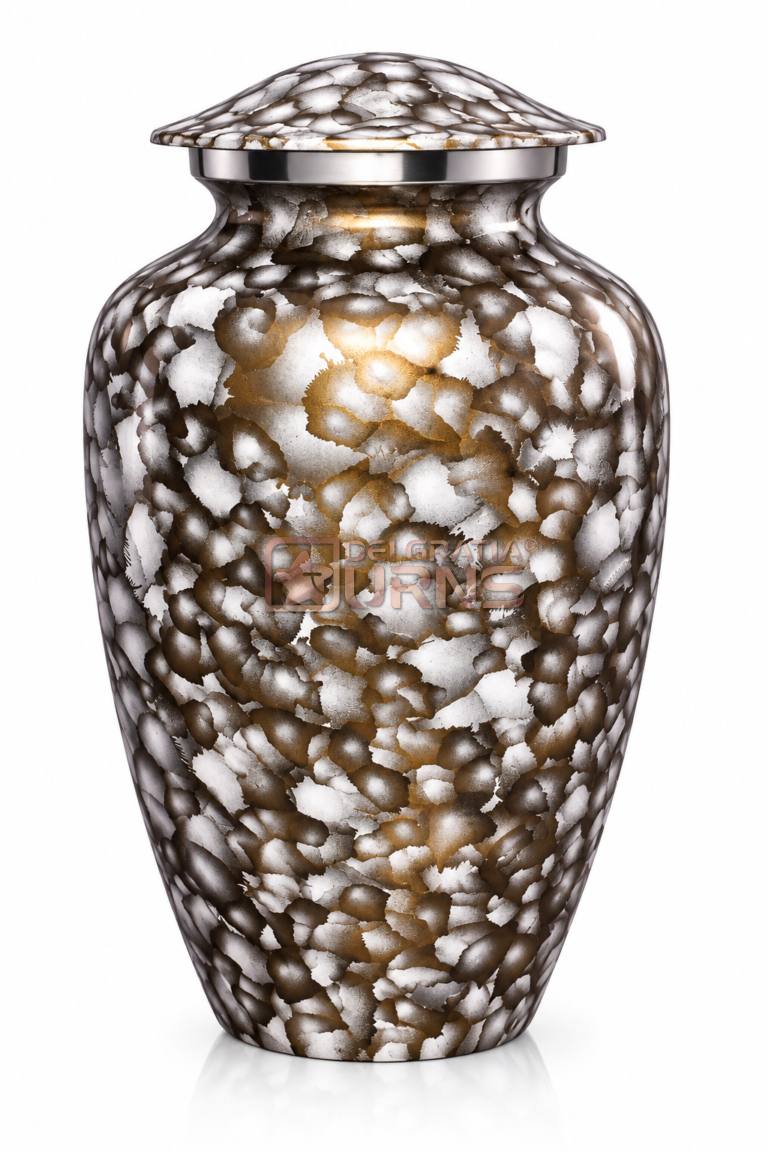 Silver Bronze crystal mosaic adult cremation urn for human ashes