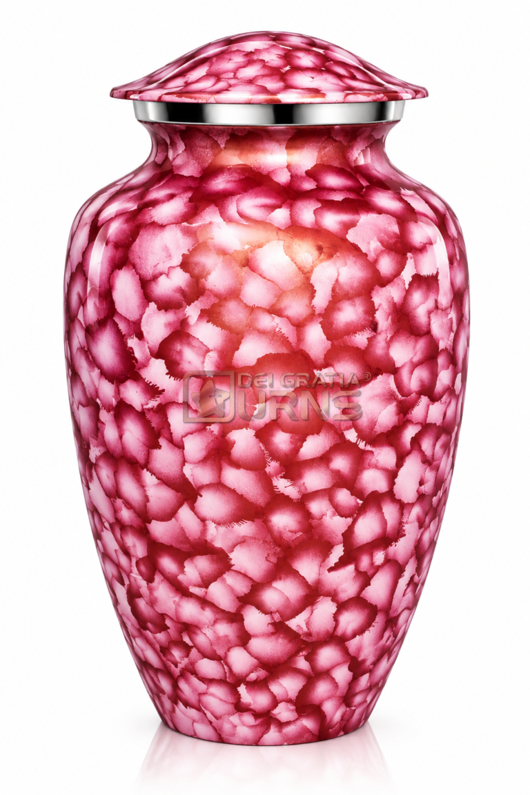 Rose Pink crystal mosaic adult cremation urn for human ashes