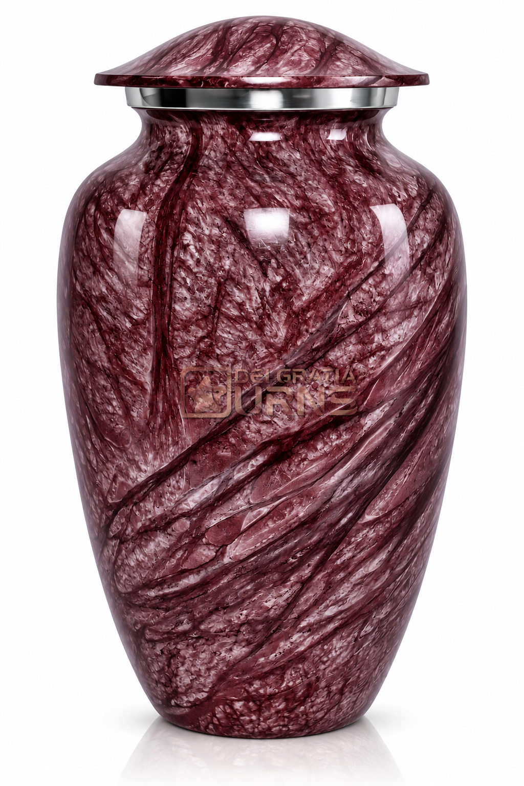 Mulberry Purple Flowing Marble Cremation Urn for adult ashes