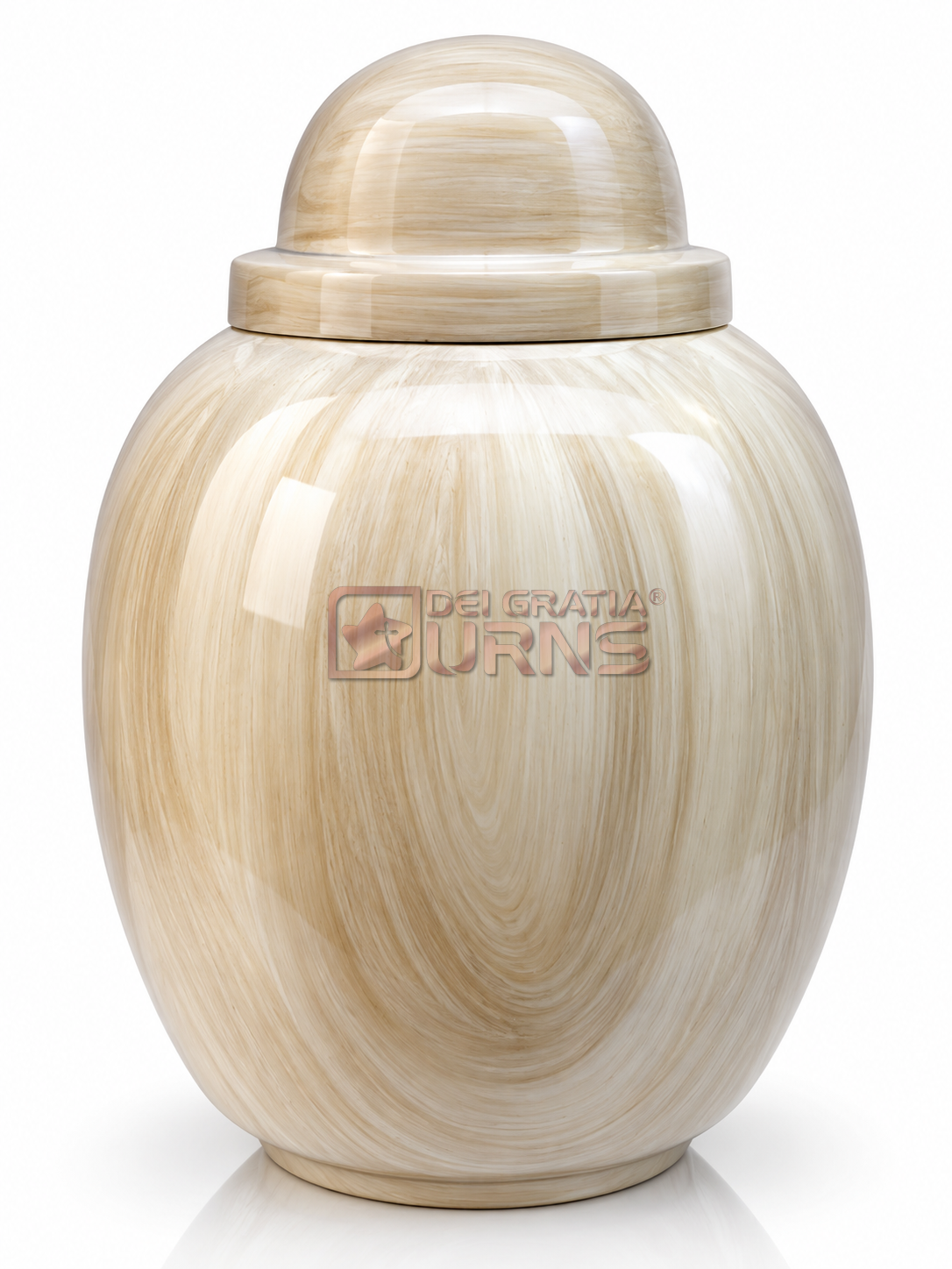 Cream onyx cremation urn for adult ashes