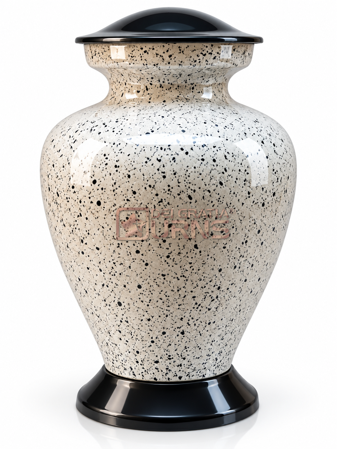 Ivory speckle cremation urn for adult ashes