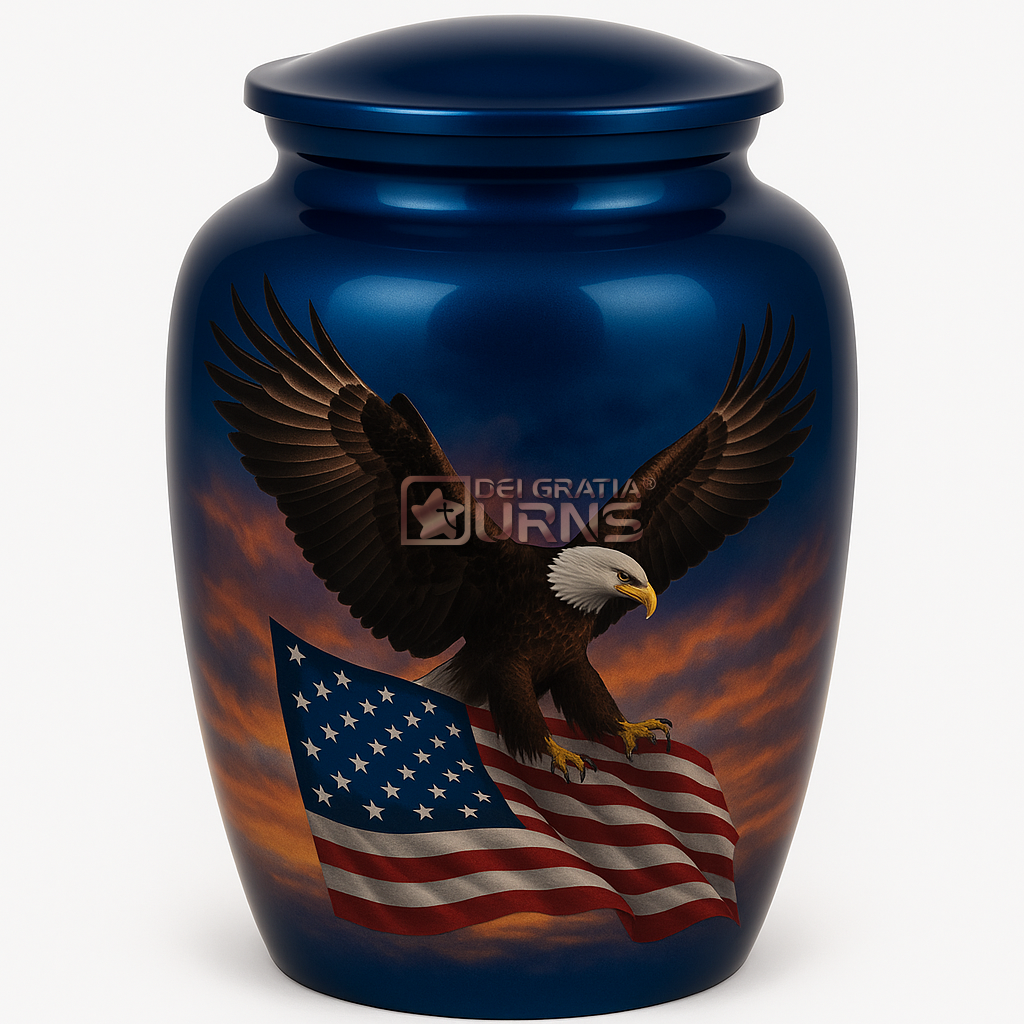 Patriotic Eagle Memorial Urn American Legacy Eagle Memorial Urn for Ashes by Dei Gratia Urns