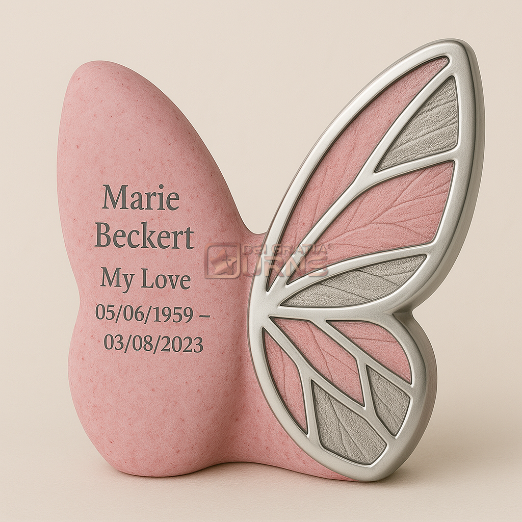 Rosabella Pink Personalized Butterfly Memorial Urn Rosabella Pink Personalized Butterfly Memorial Urn by Dei Gratia Urns